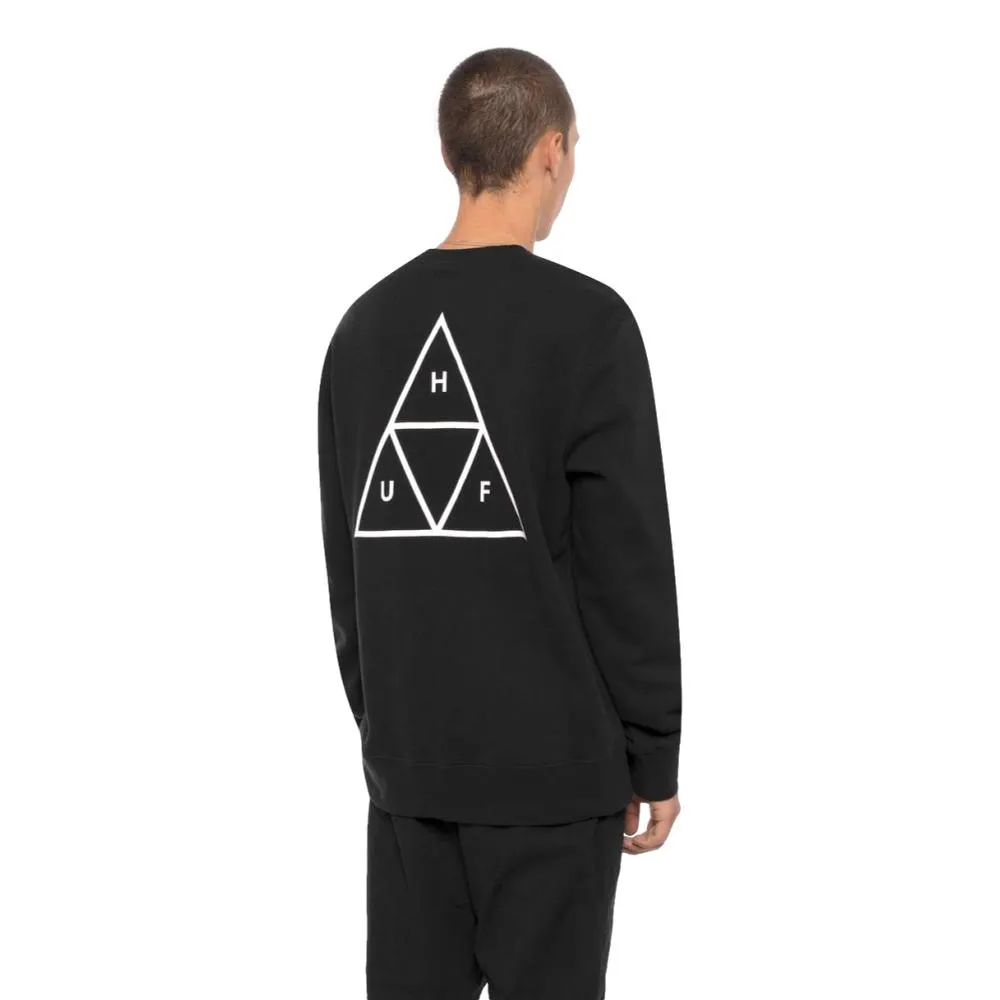 HUF ESSENTIALS TT CREW-BLACK