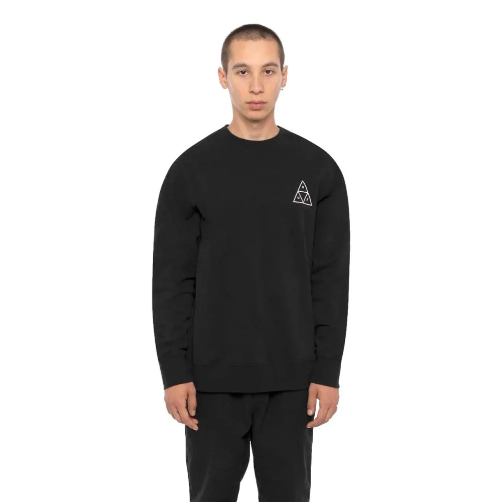 HUF ESSENTIALS TT CREW-BLACK