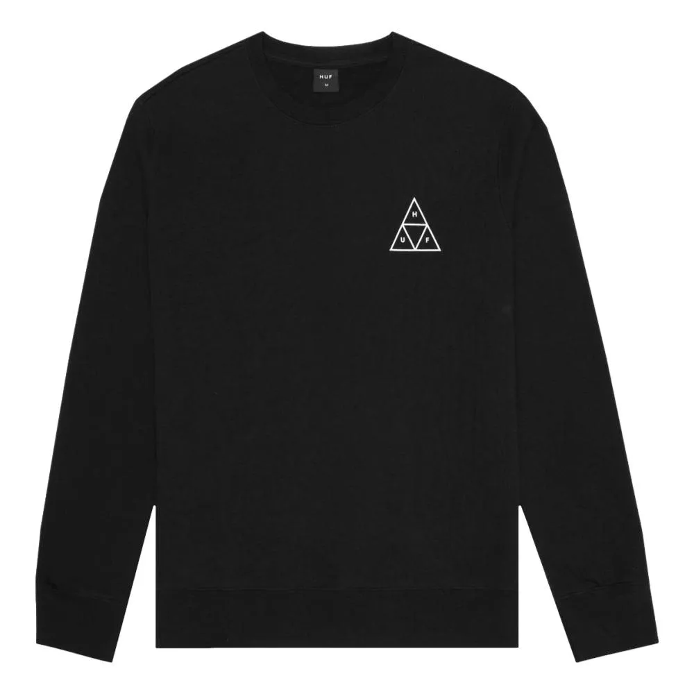 HUF ESSENTIALS TT CREW-BLACK