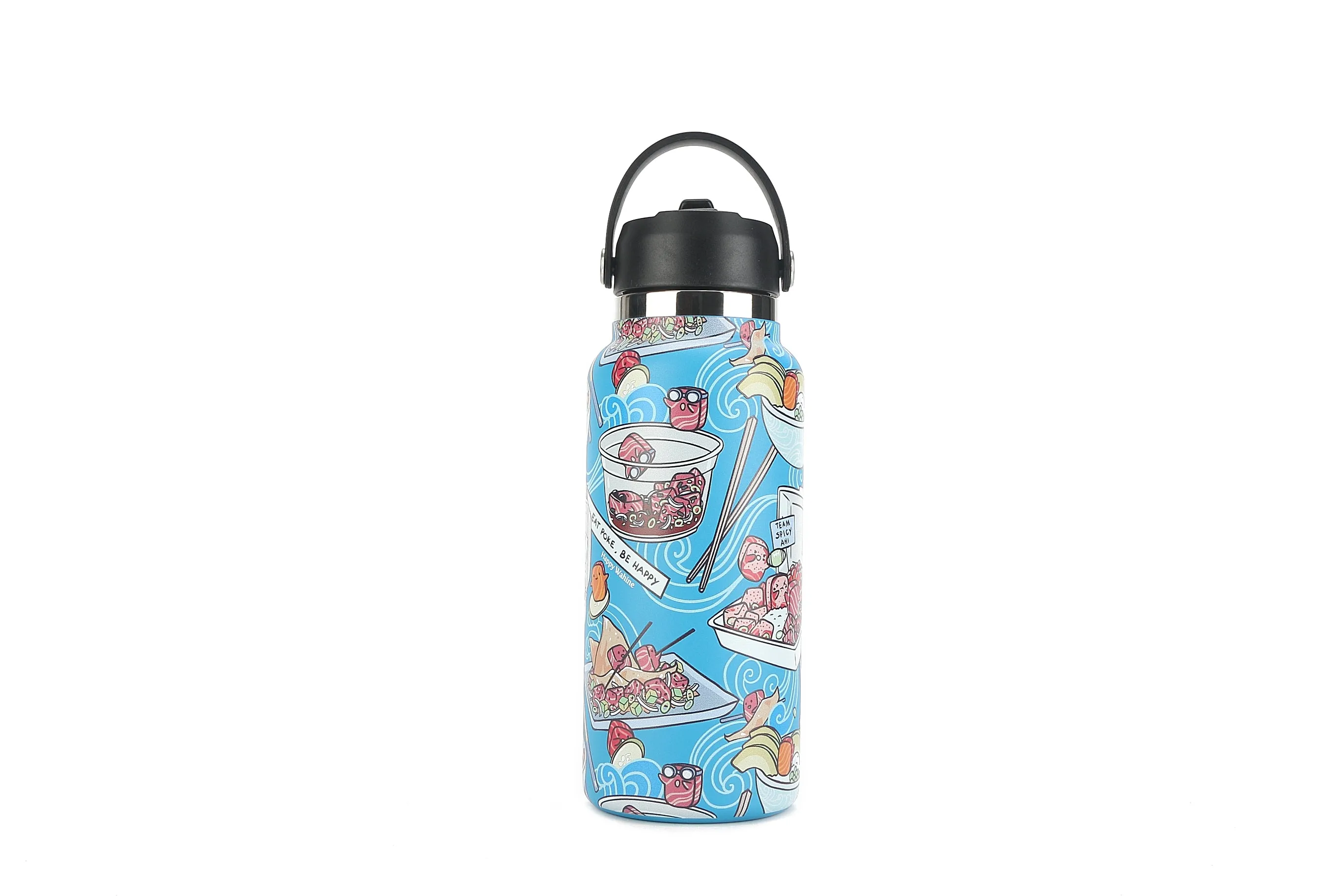 Insulated Water Bottle 32oz Poke Competition Blue