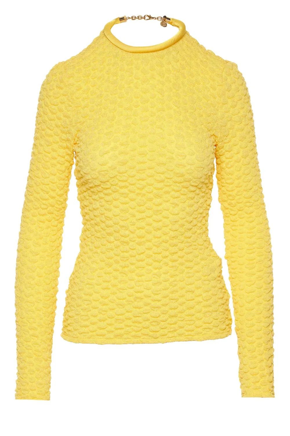 Jari Yellow Textured Long Sleeve Top