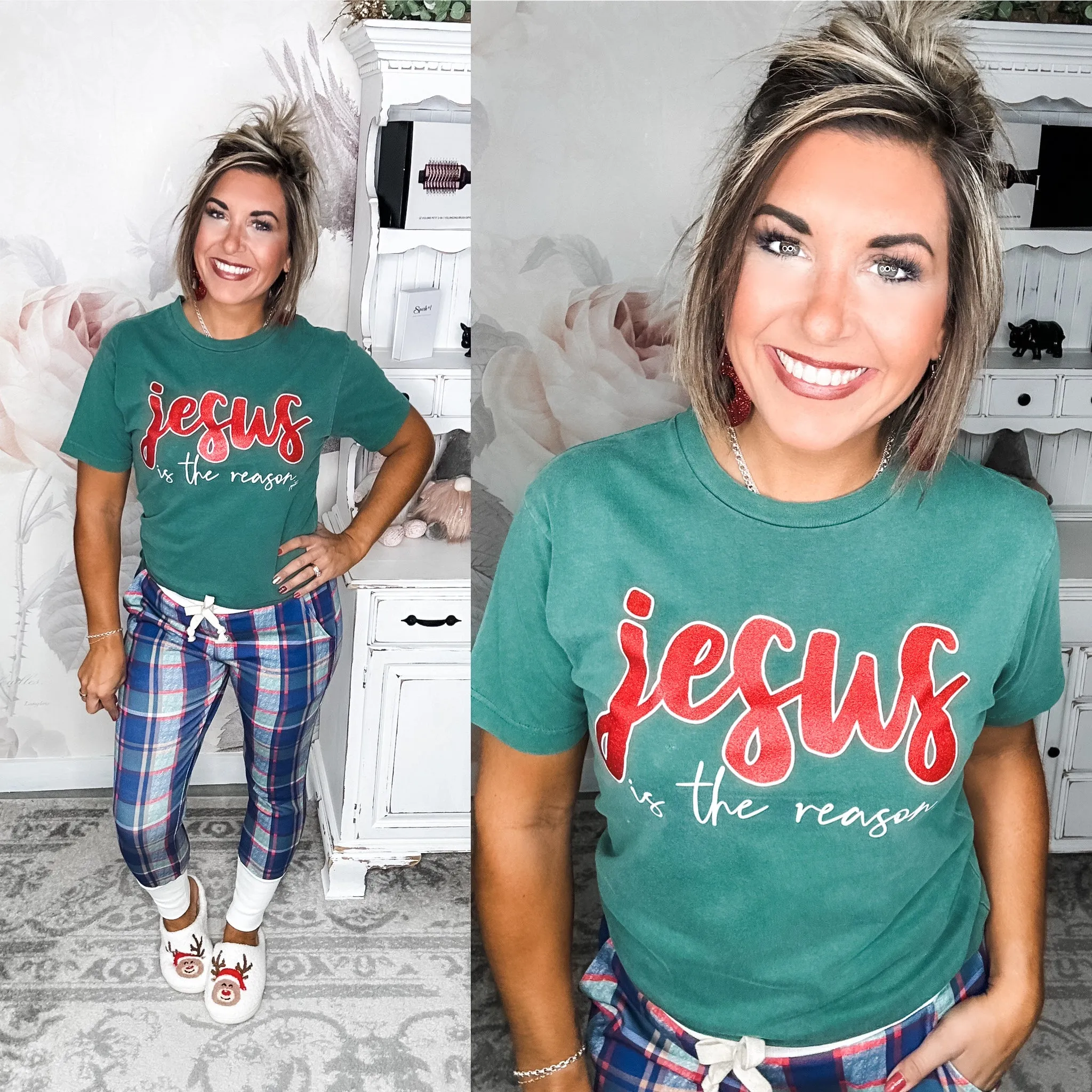 Jesus is the Reason Glitter Graphic Tee