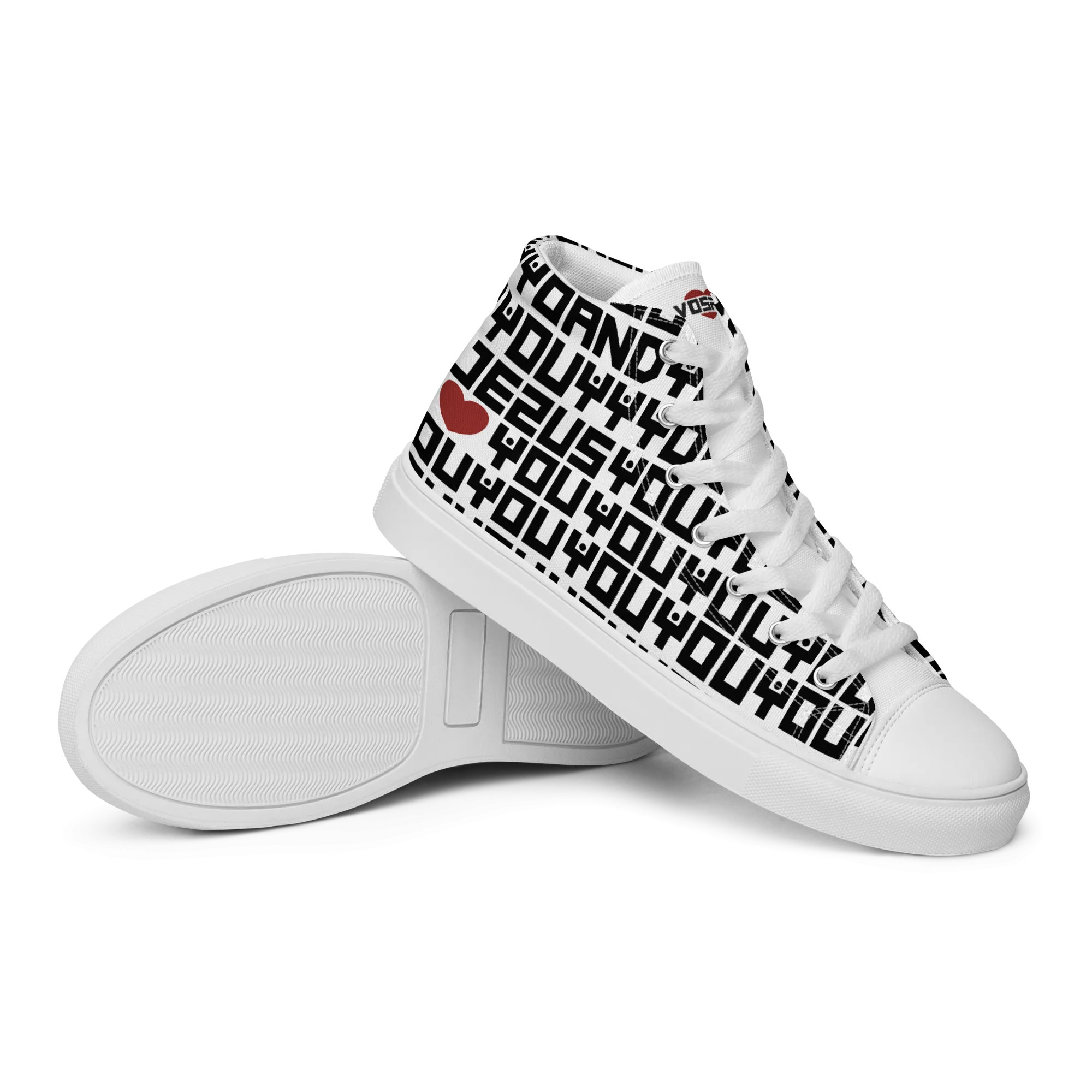 Jesus Loves Everyone Women’s high top canvas shoes