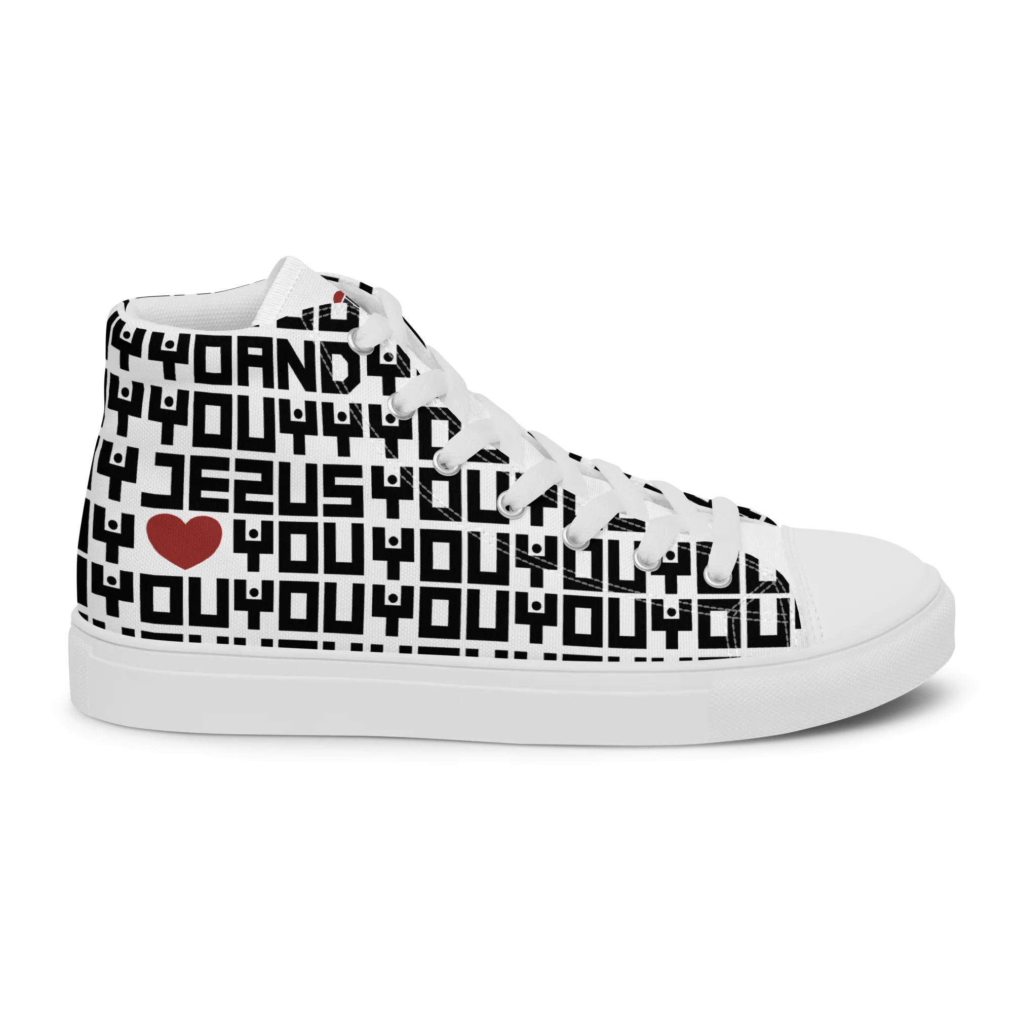 Jesus Loves Everyone Women’s high top canvas shoes