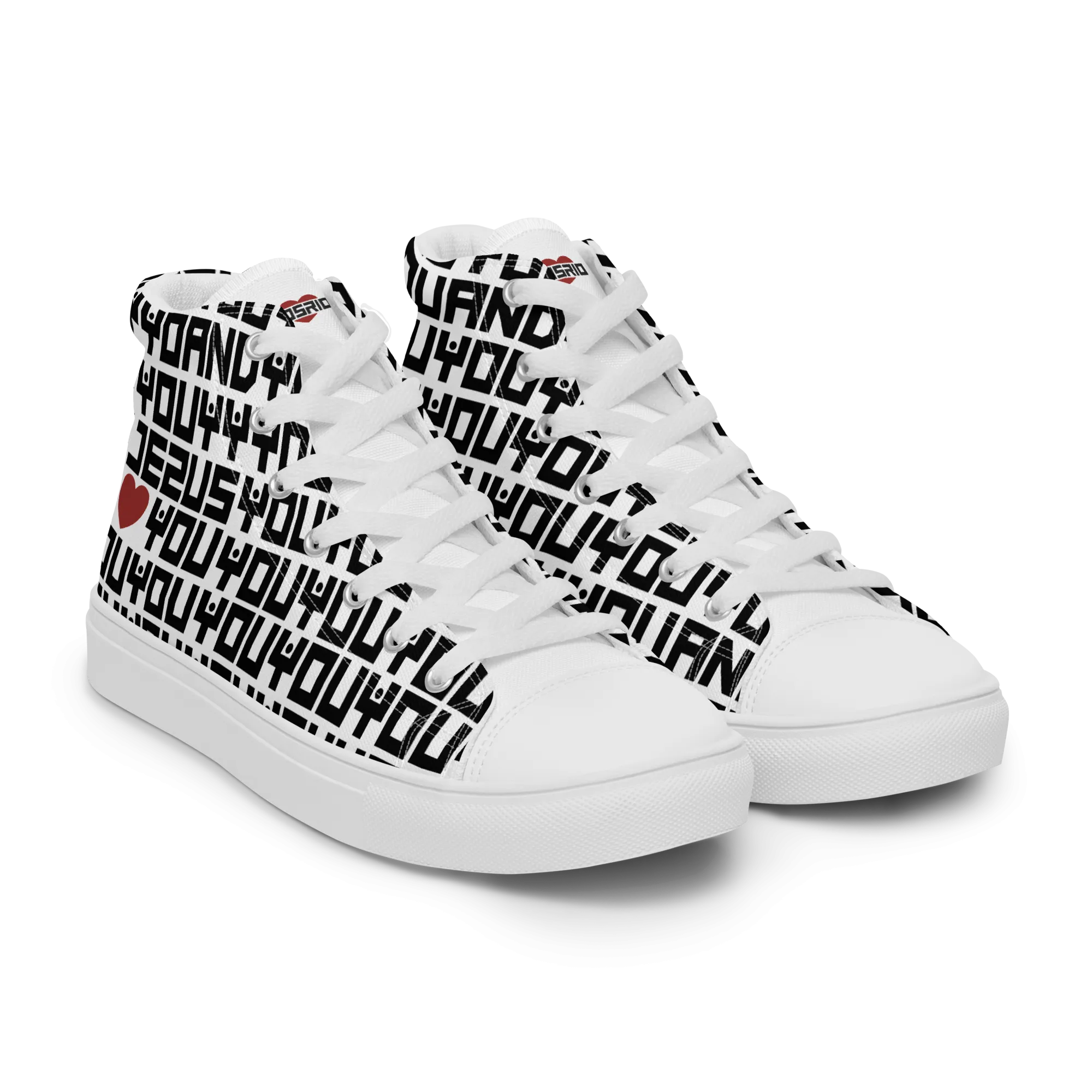 Jesus Loves Everyone Women’s high top canvas shoes