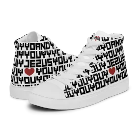 Jesus Loves Everyone Women’s high top canvas shoes