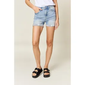 Judy Blue Full Size High Waist Rolled Denim Shorts