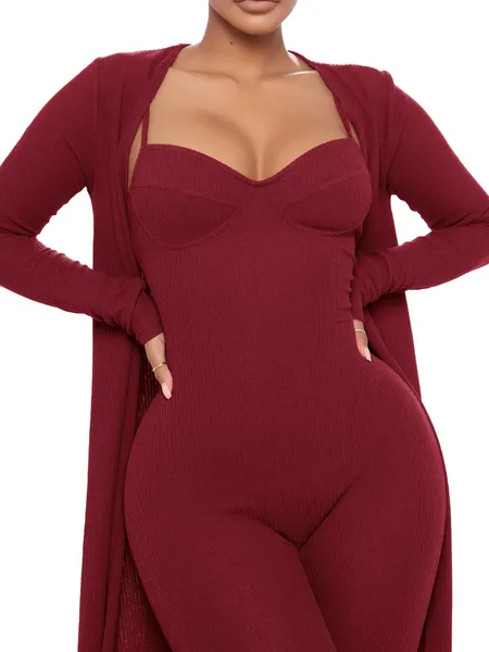 Jumpsuit Set with Loose Long-Sleeved Jacket