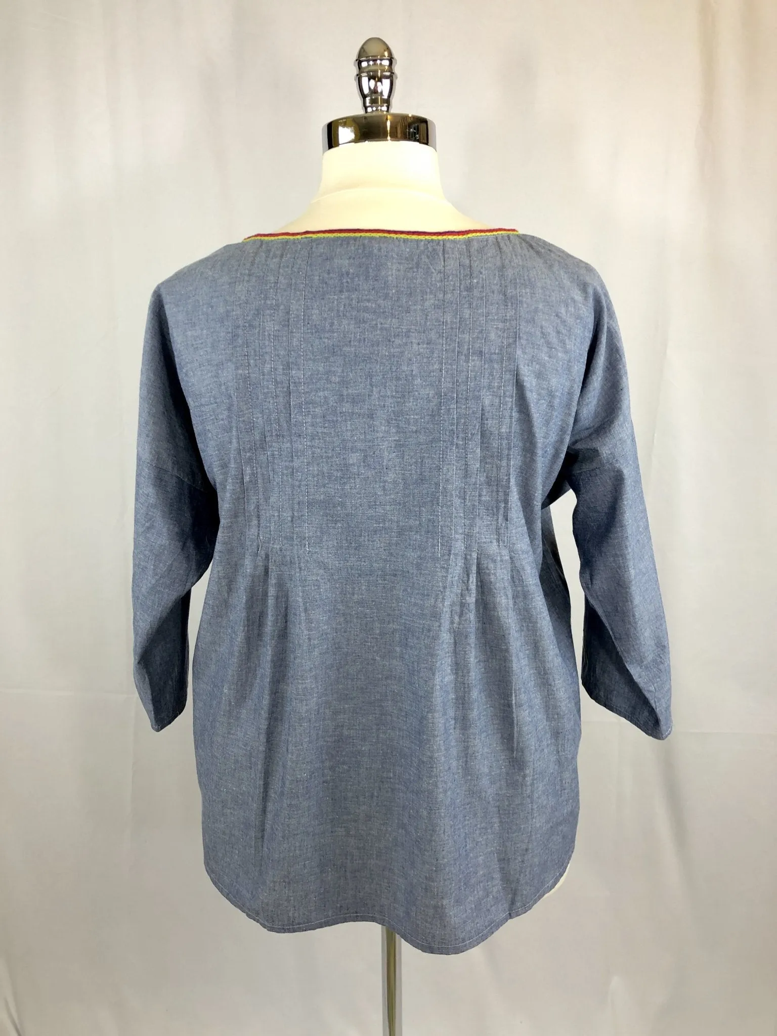 Karina Blue Multicolor Chambray Tunic