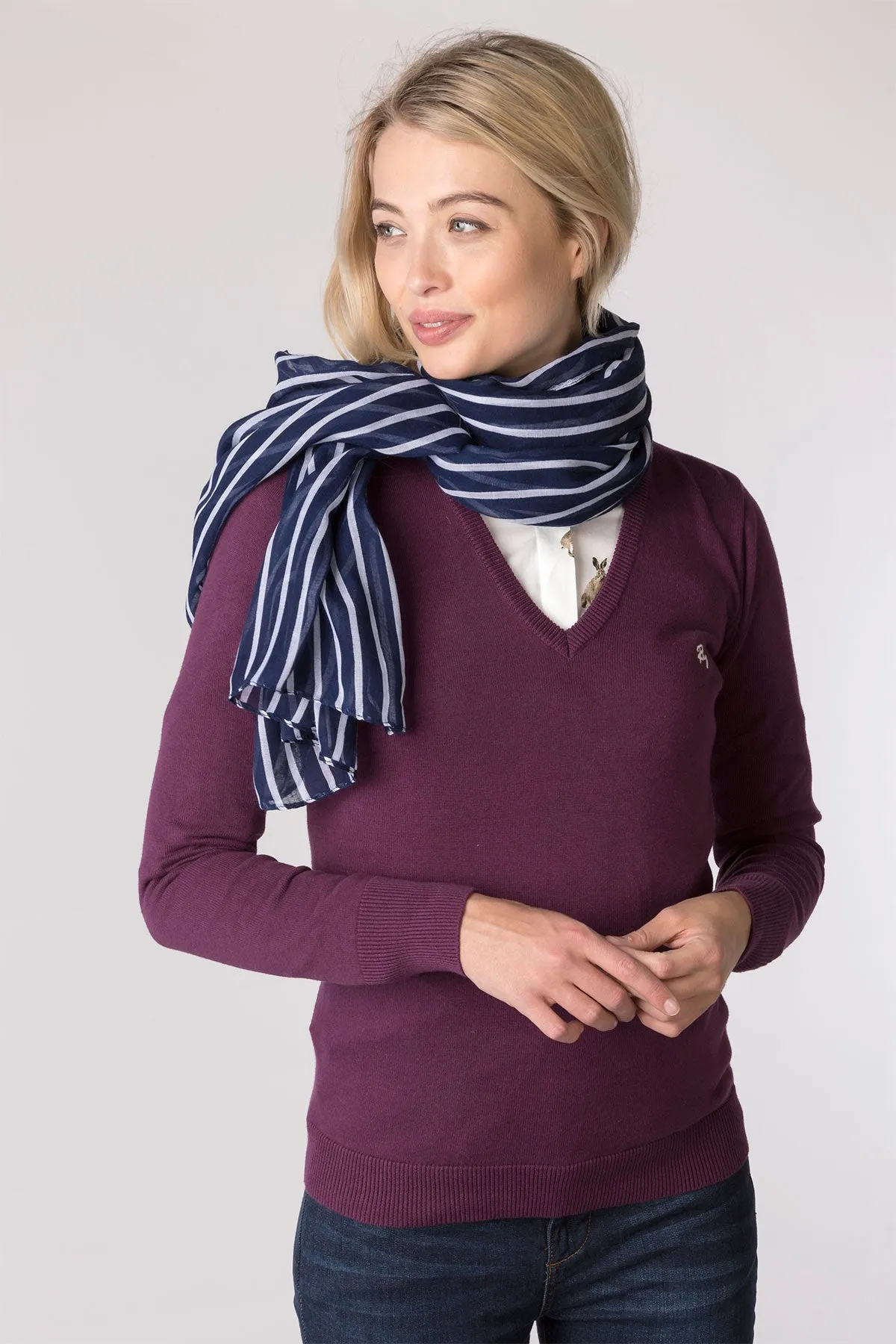 Ladies Striped Floaty Scarf