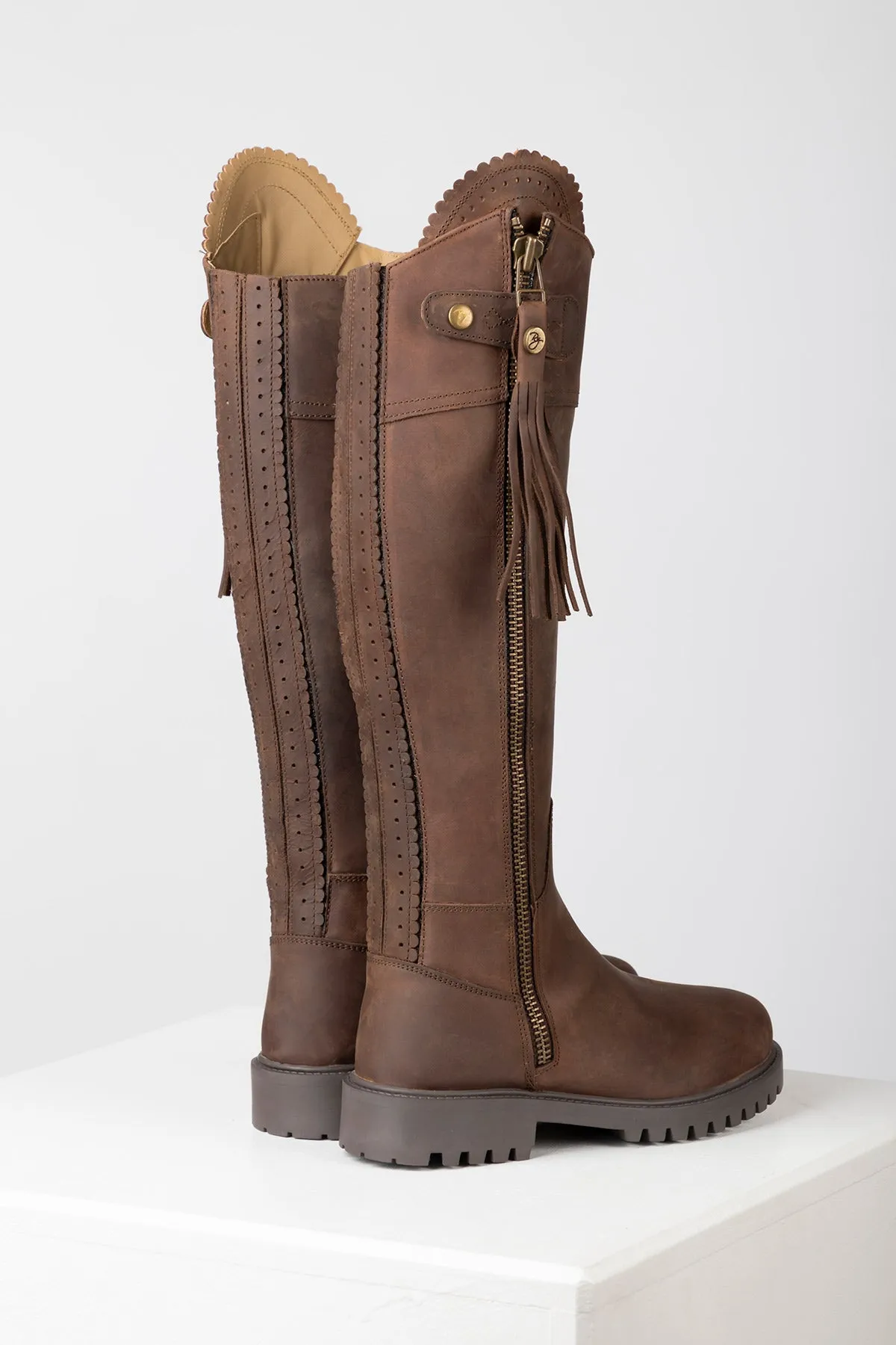 Ladies Tall Leather Country Boots - Haworth