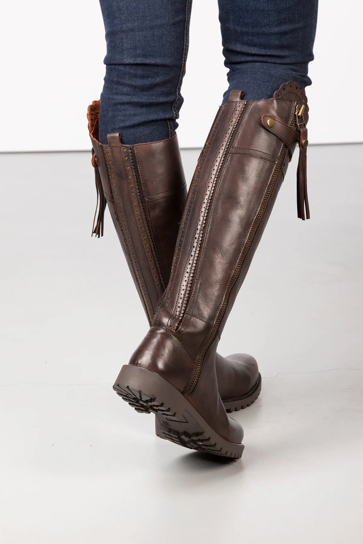 Ladies Tall Leather Country Boots - Haworth