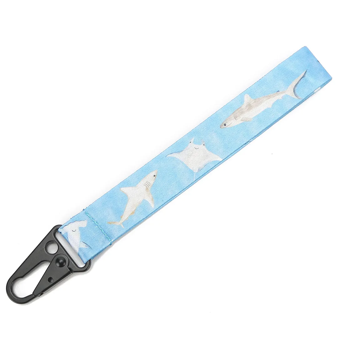 Lanyard Short Happy Sharks Blue