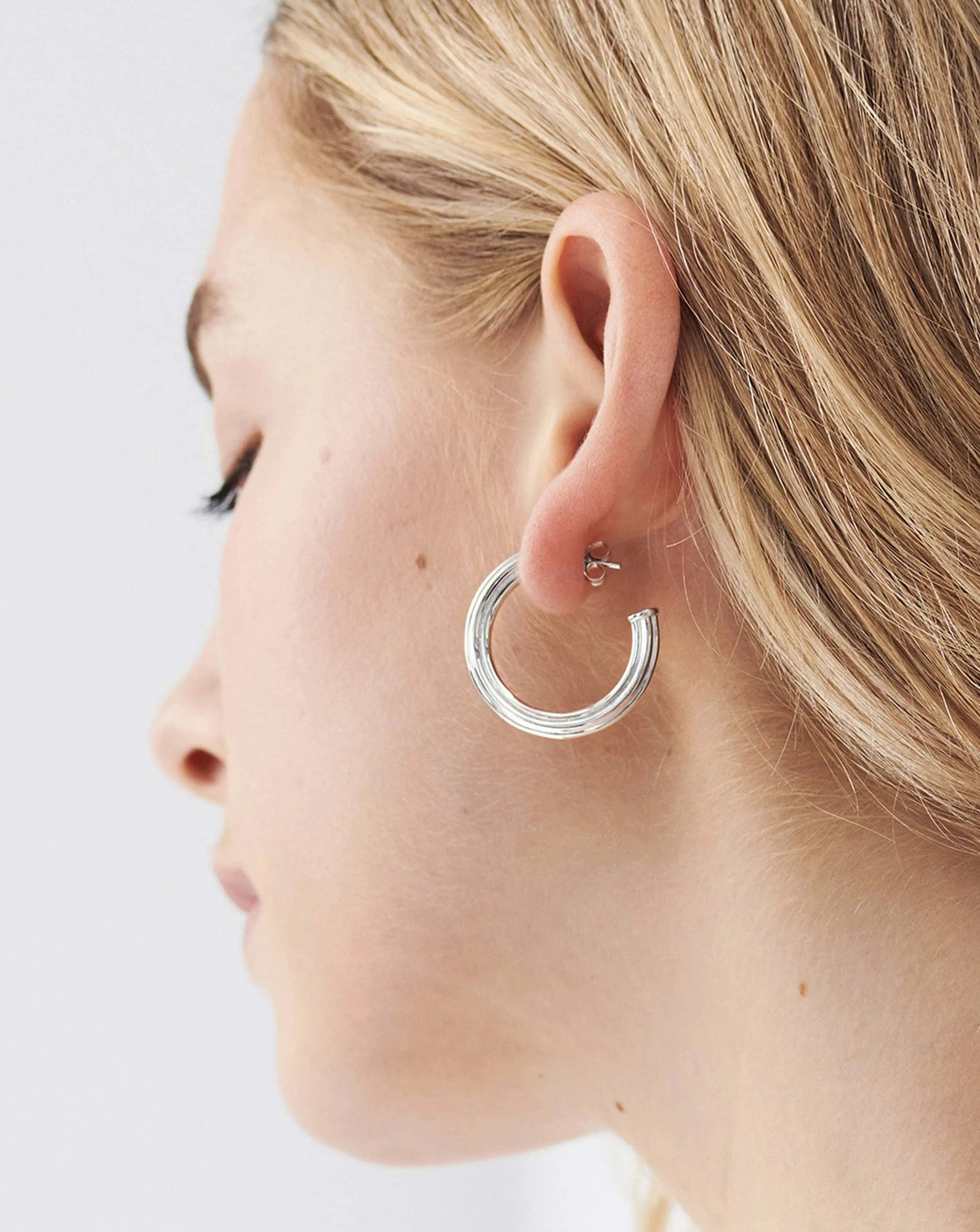 Large Ridge Hoop Earrings