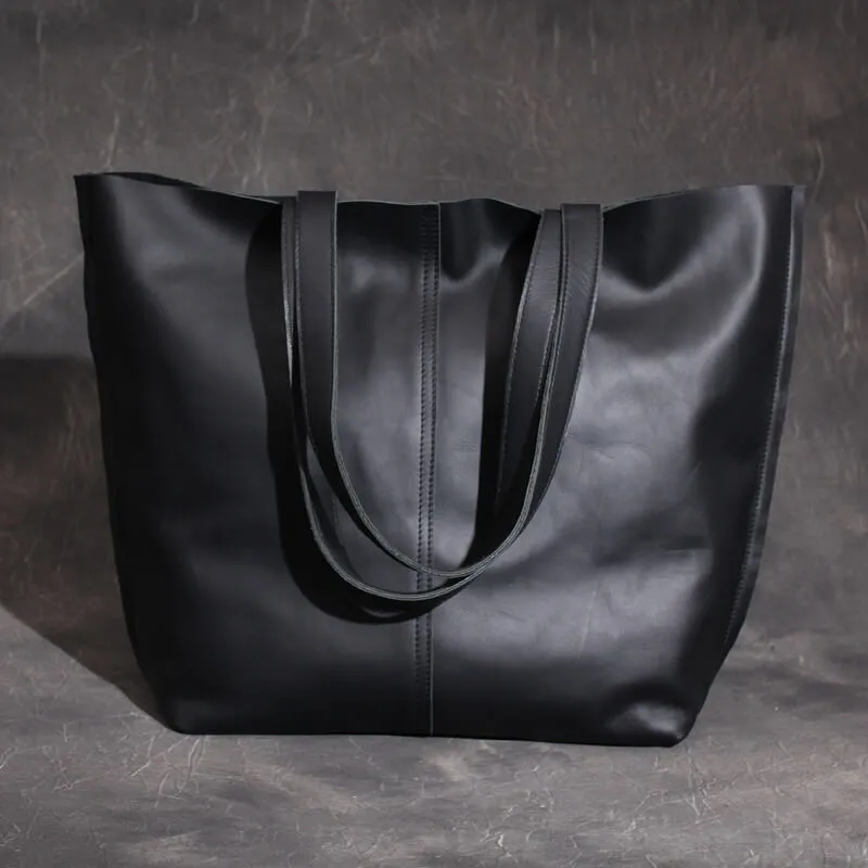 Large Tote Bag, Women's Handbag, Vintage Coffee Leather Bag, Shopping Purse 8932