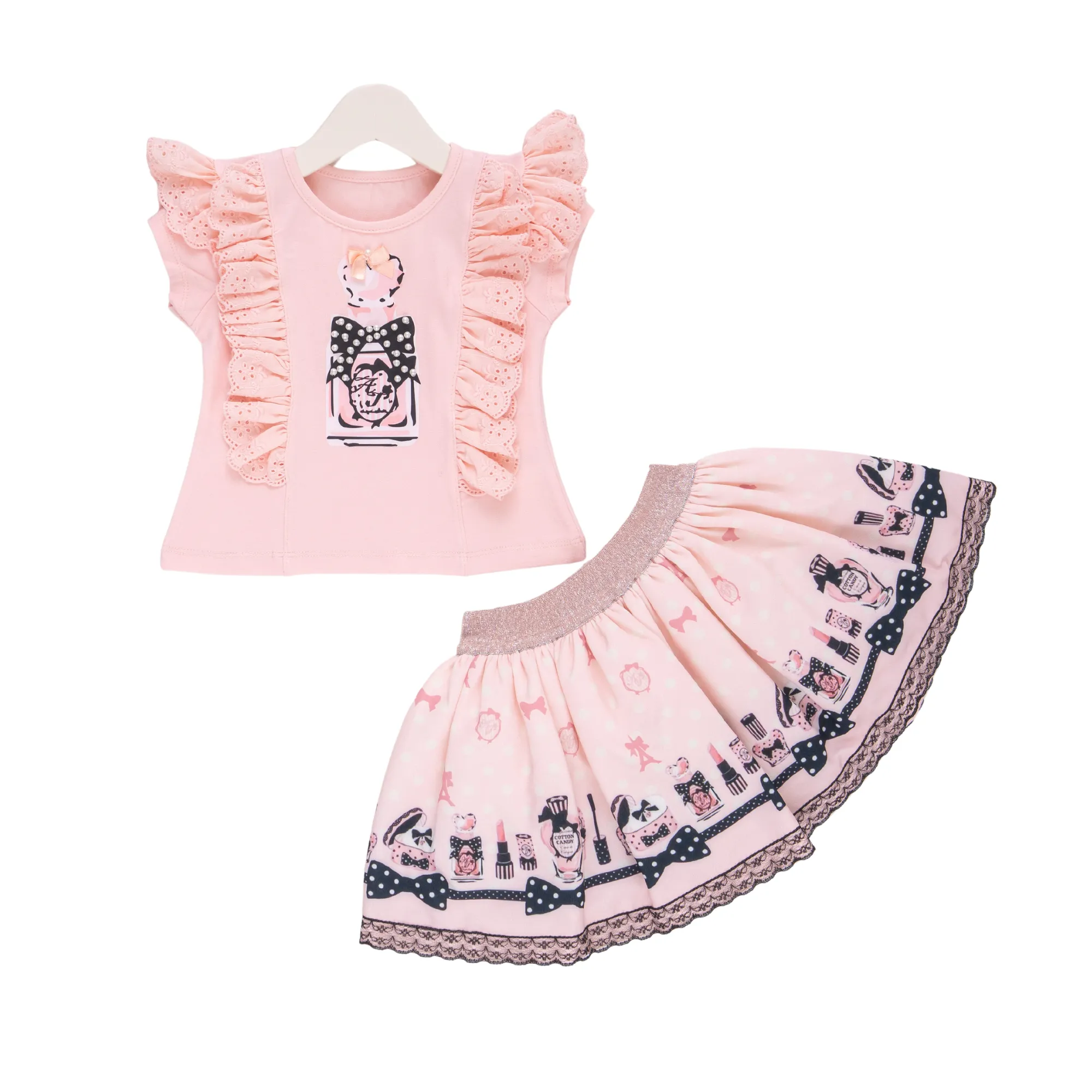 Lipstick Lace Girls Skirt Set