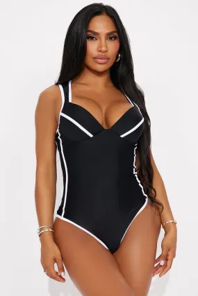 London 1 Piece Swimsuit - Black/White