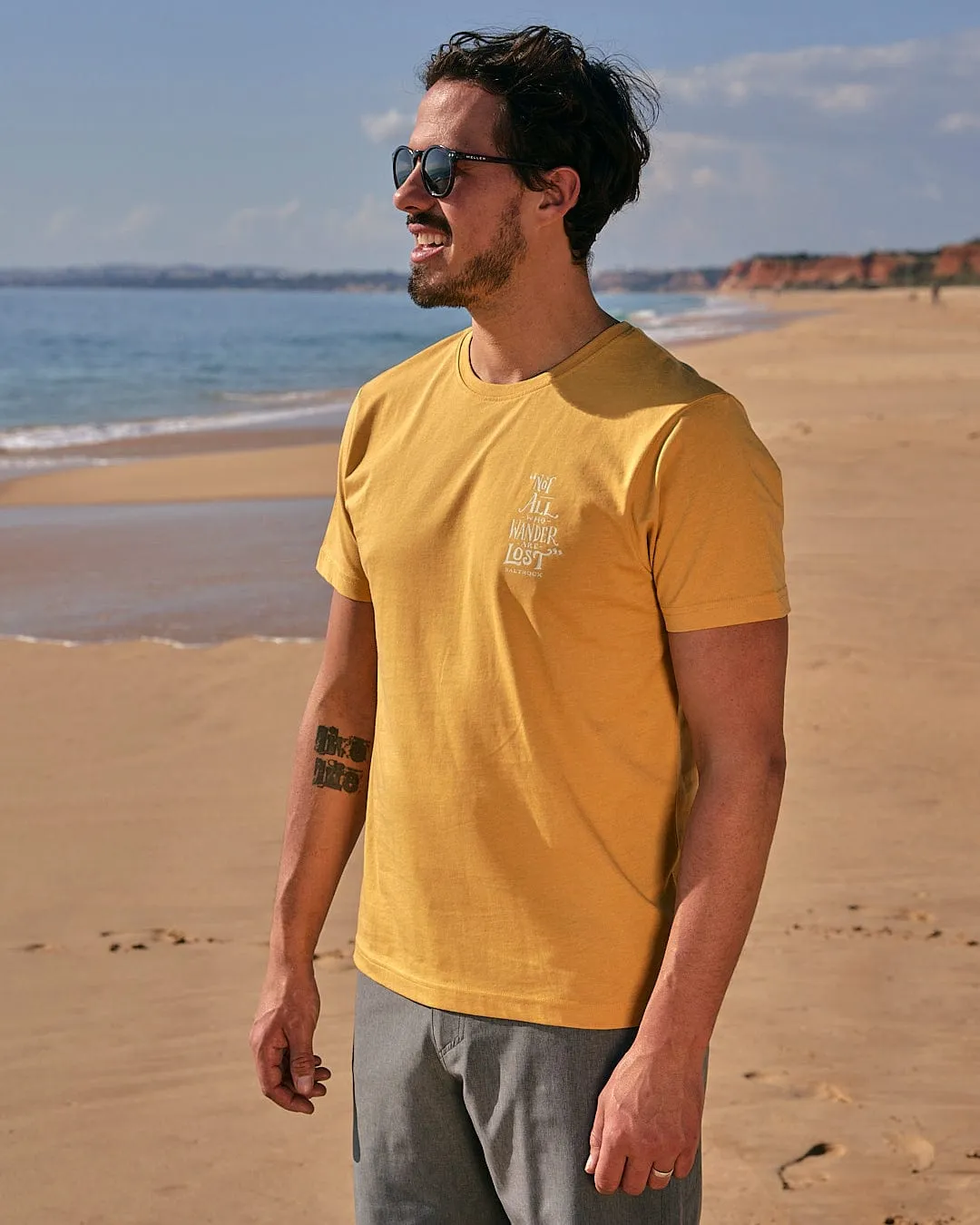 Lost Ships - Mens Short Sleeve T-Shirt - Yellow