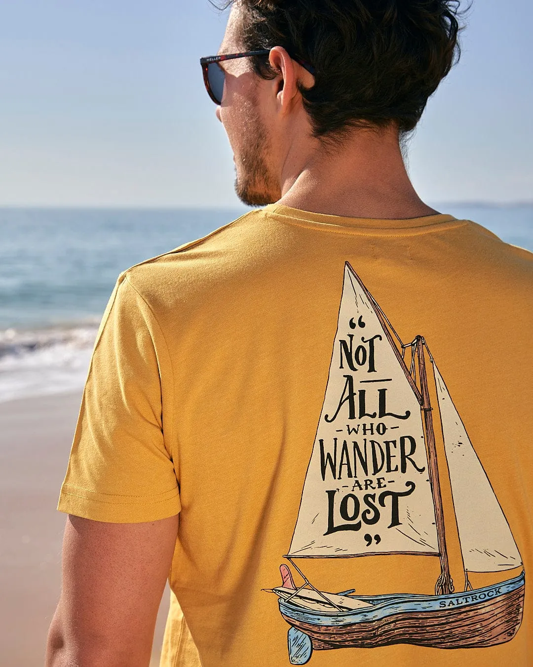 Lost Ships - Mens Short Sleeve T-Shirt - Yellow