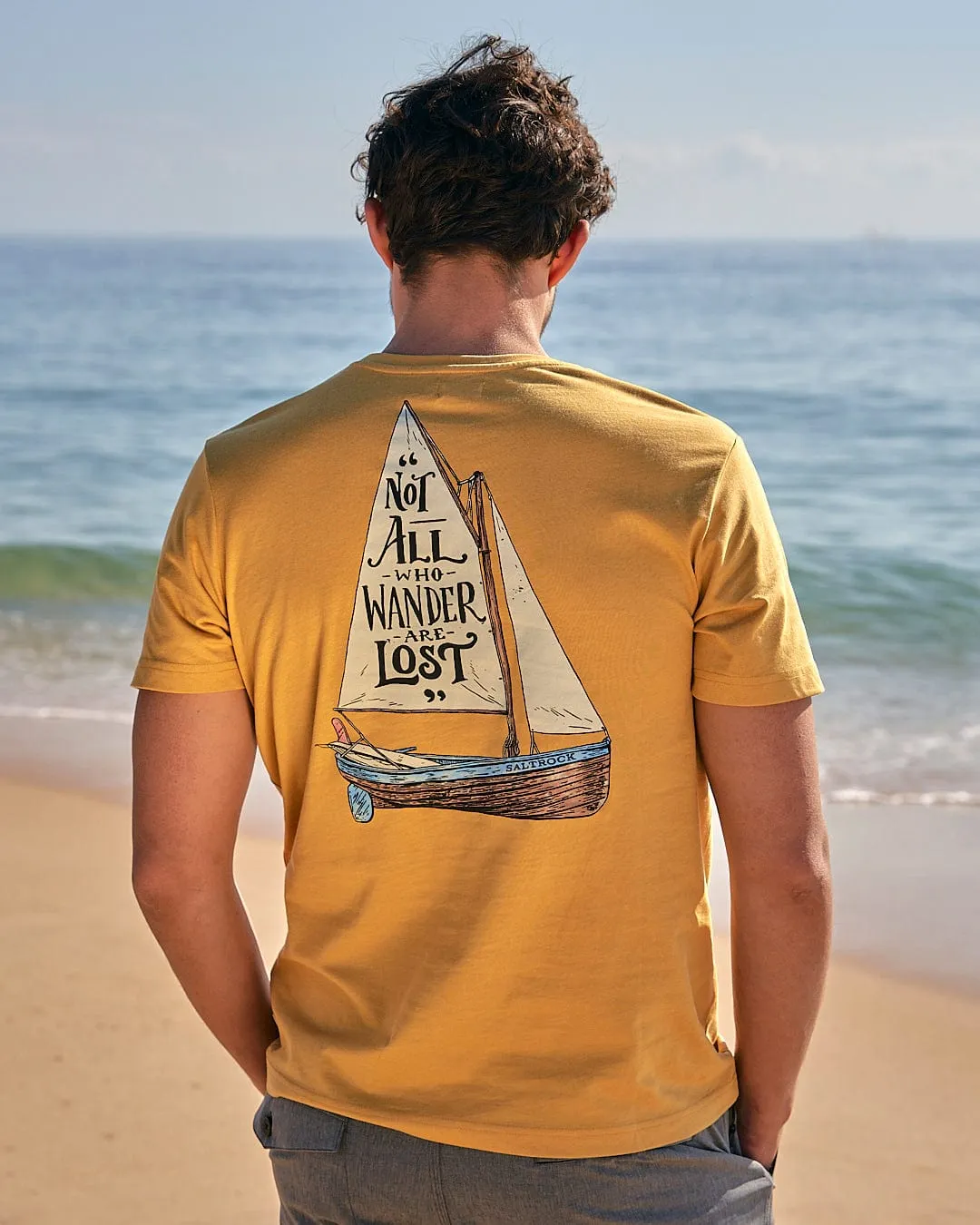 Lost Ships - Mens Short Sleeve T-Shirt - Yellow