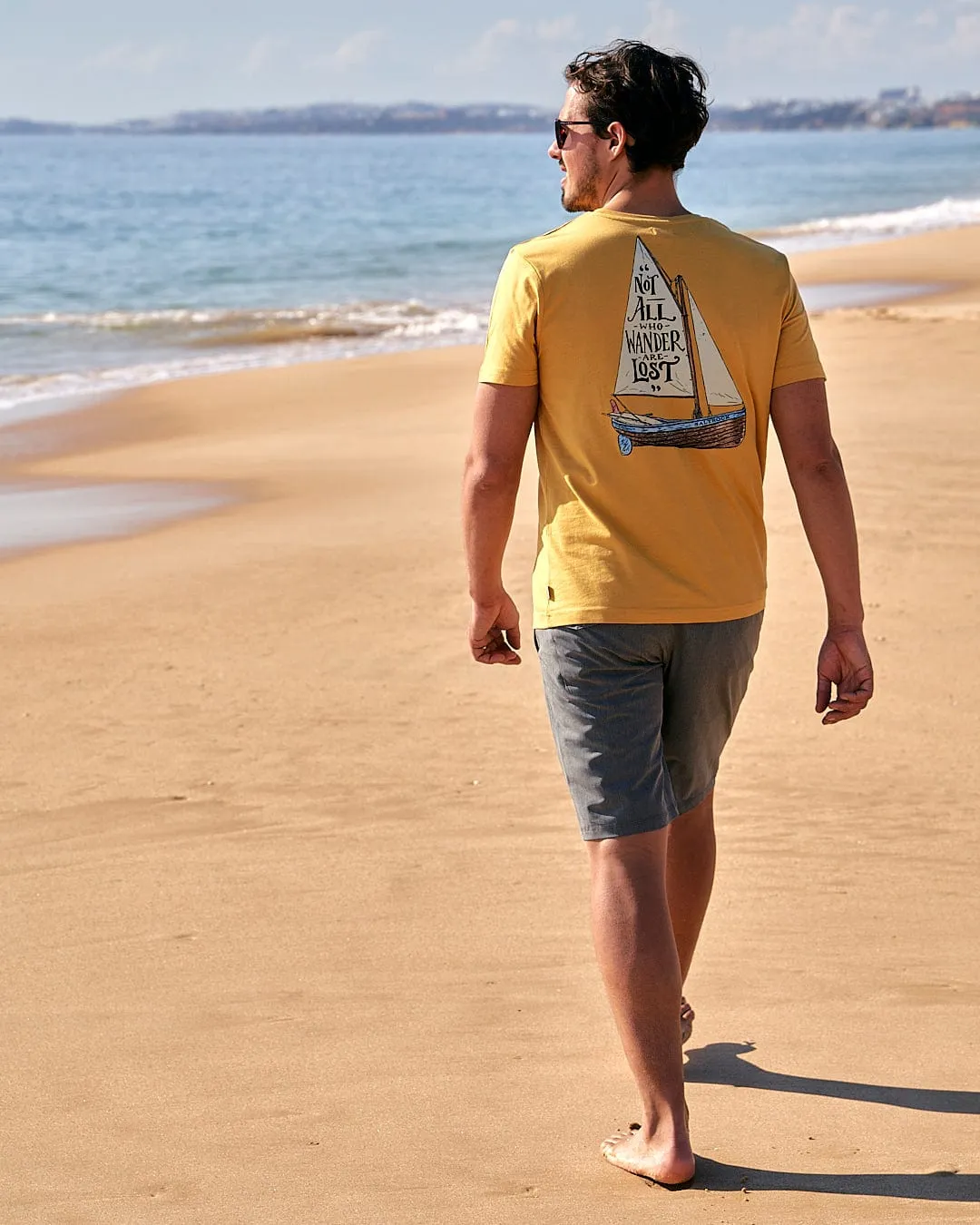 Lost Ships - Mens Short Sleeve T-Shirt - Yellow