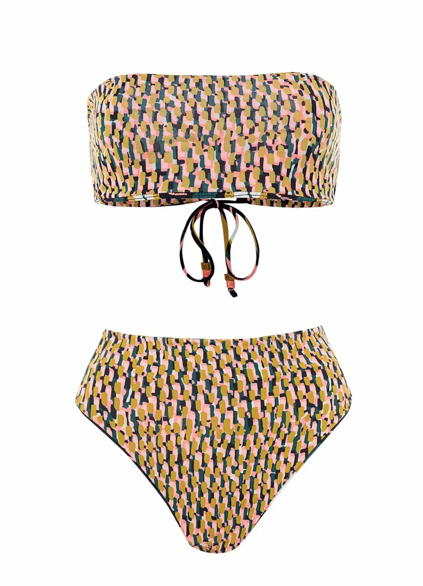 Maaji Lush Leaves Suzy Q High Rise/High Leg Bikini Bottom