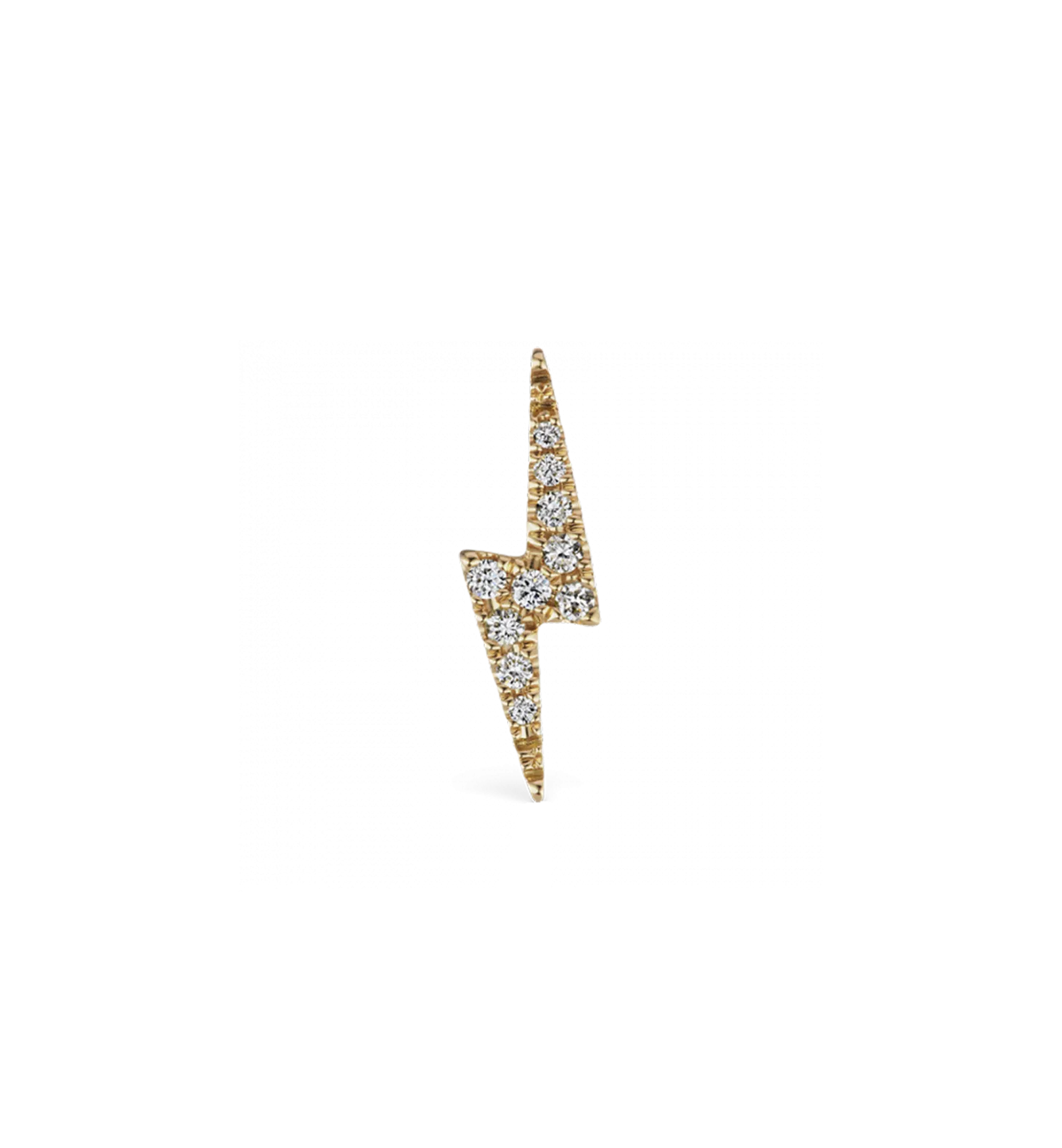 Maria Tash Diamond Lightning Bolt Stud Earring 18K