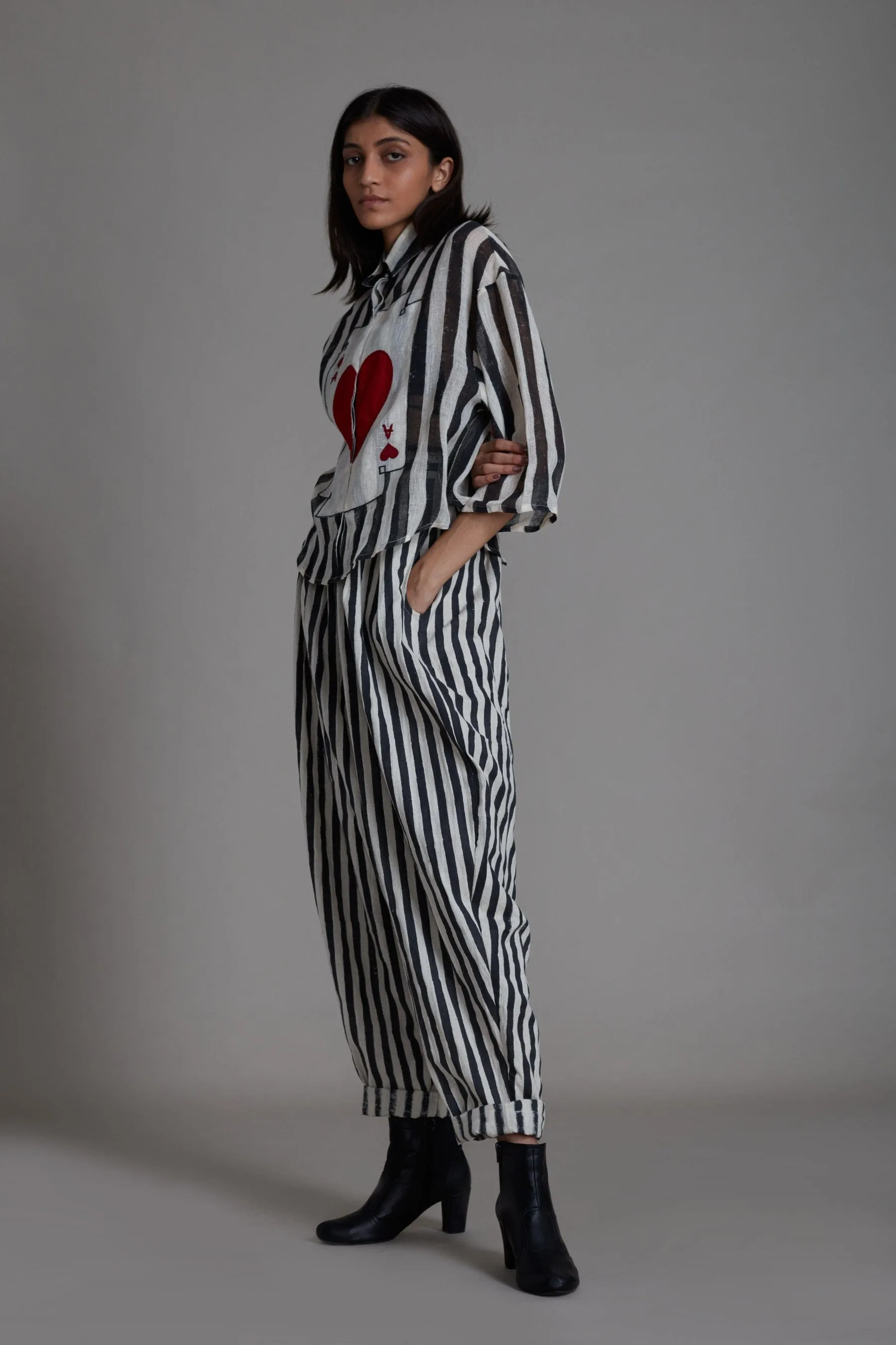 Mati Ikka Balloon Pants-Black Stripe