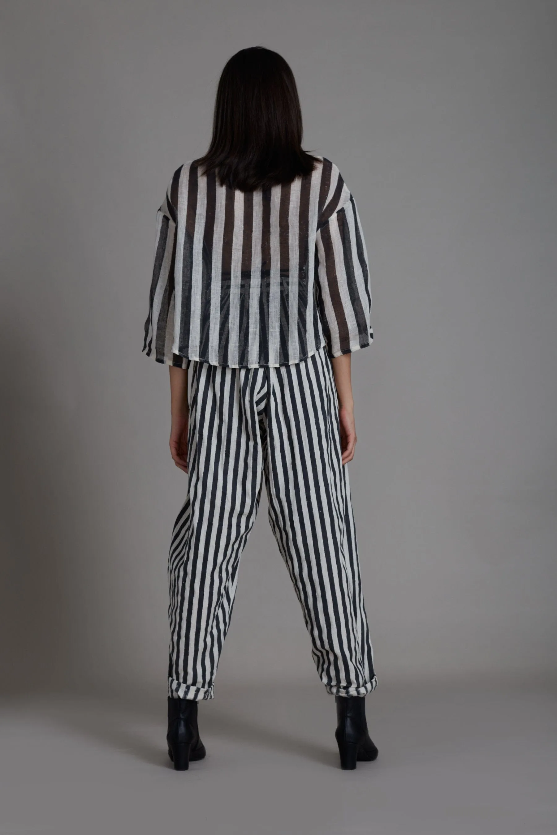 Mati Ikka Balloon Pants-Black Stripe