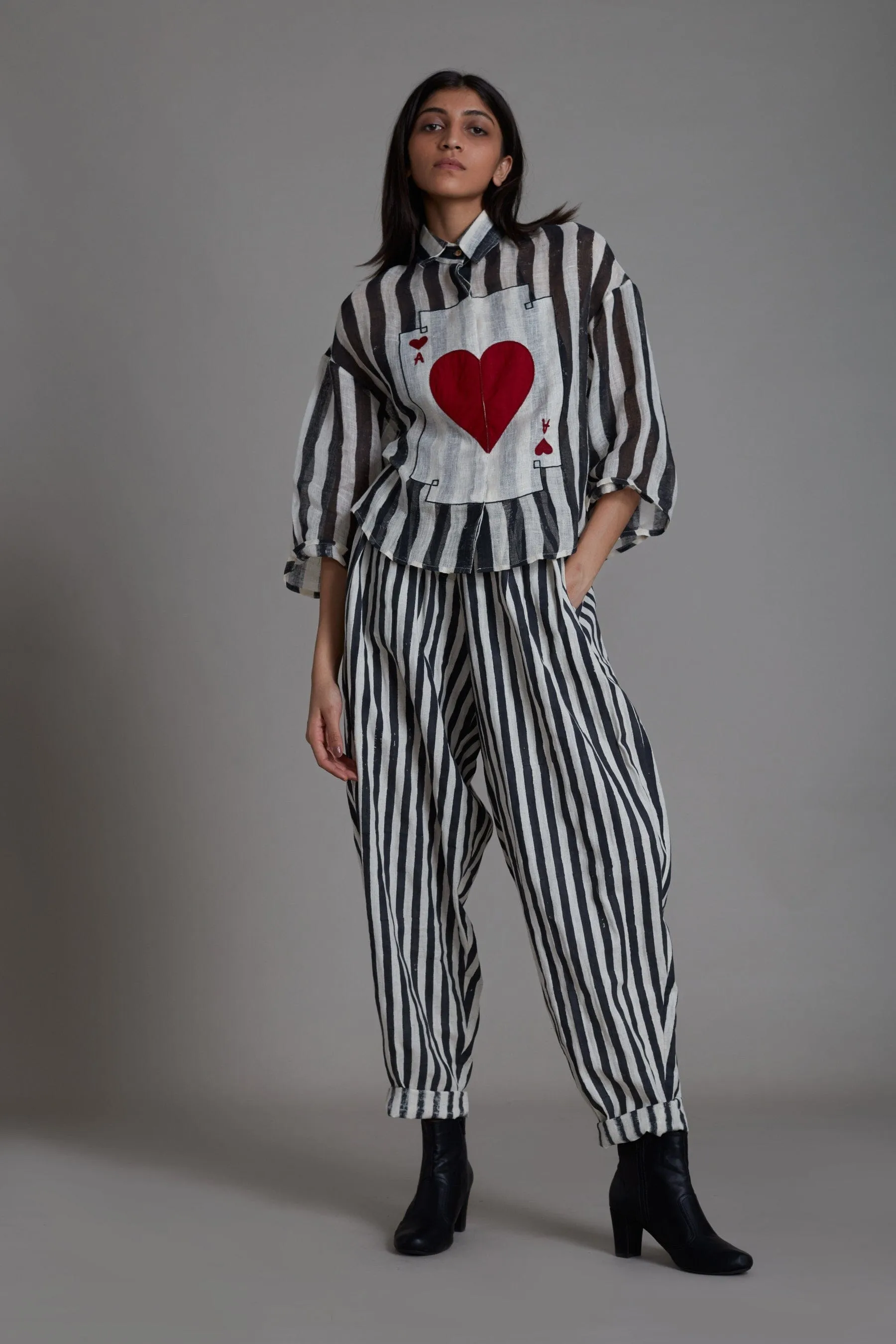 Mati Ikka Balloon Pants-Black Stripe