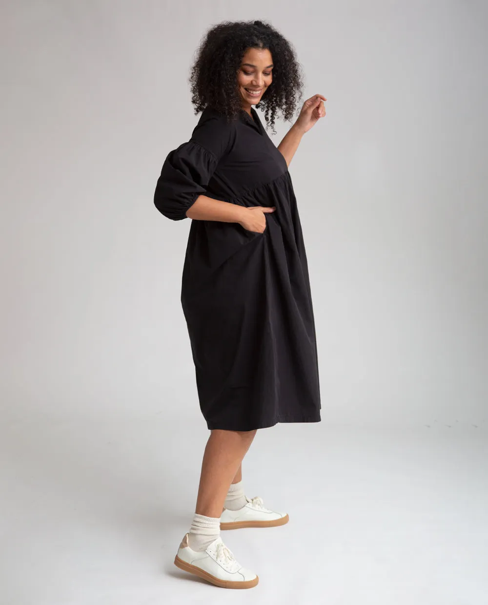 Meilani Organic Cotton Dress In Black