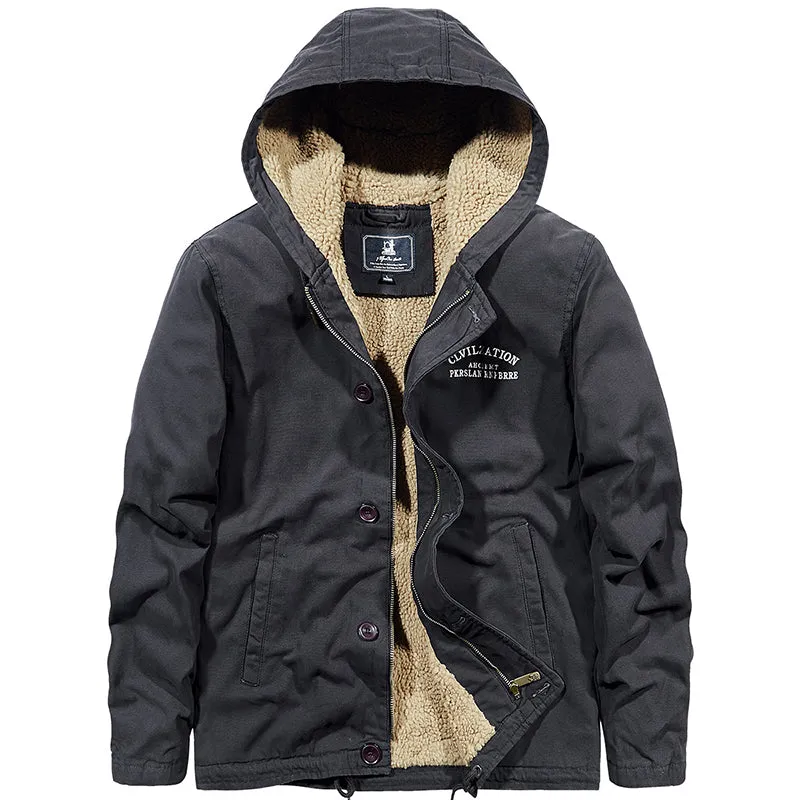 Men's Outdoor Loose Warm Hooded Jacket