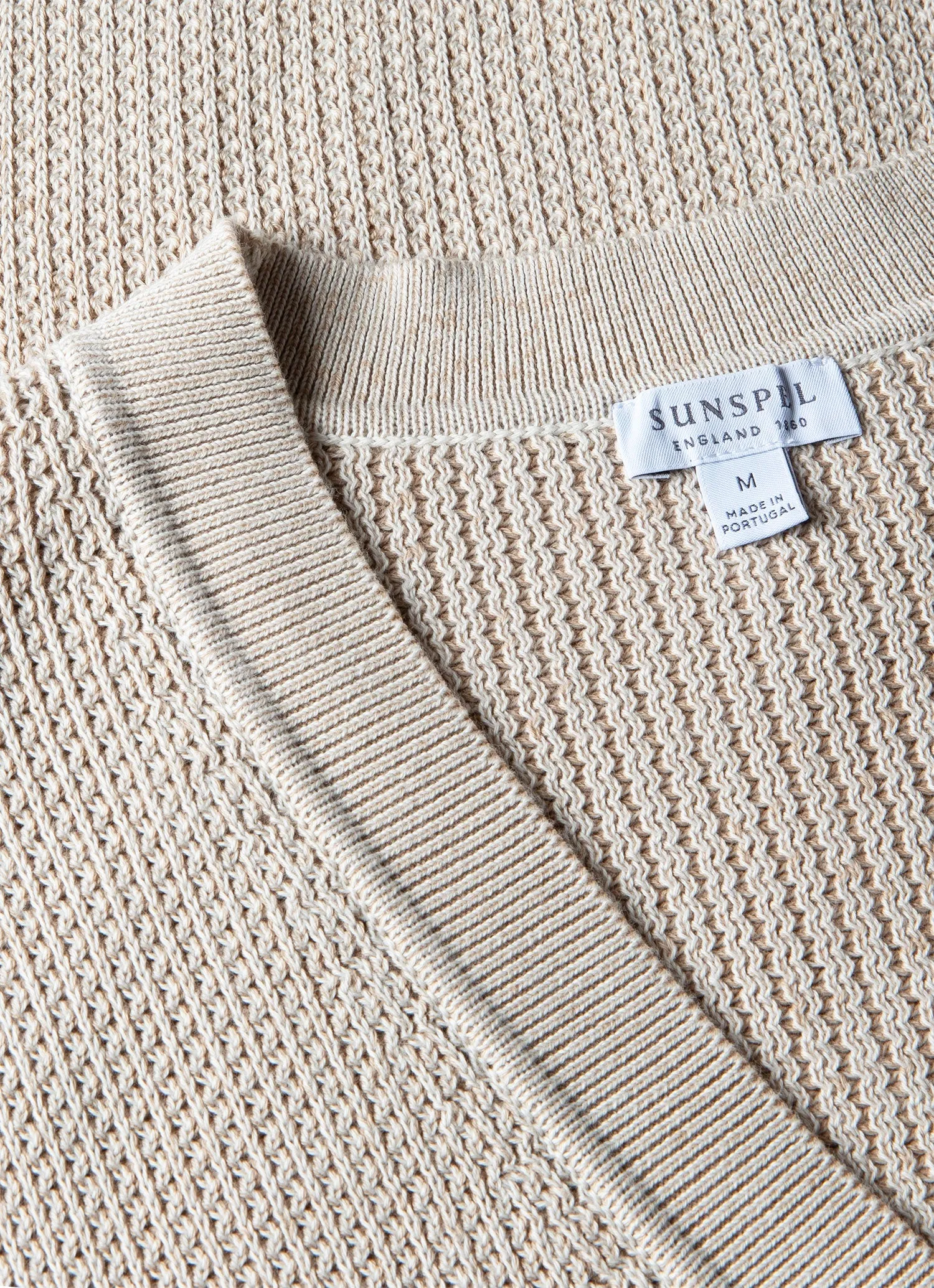 Men's Textured Knit Cardigan in Ecru