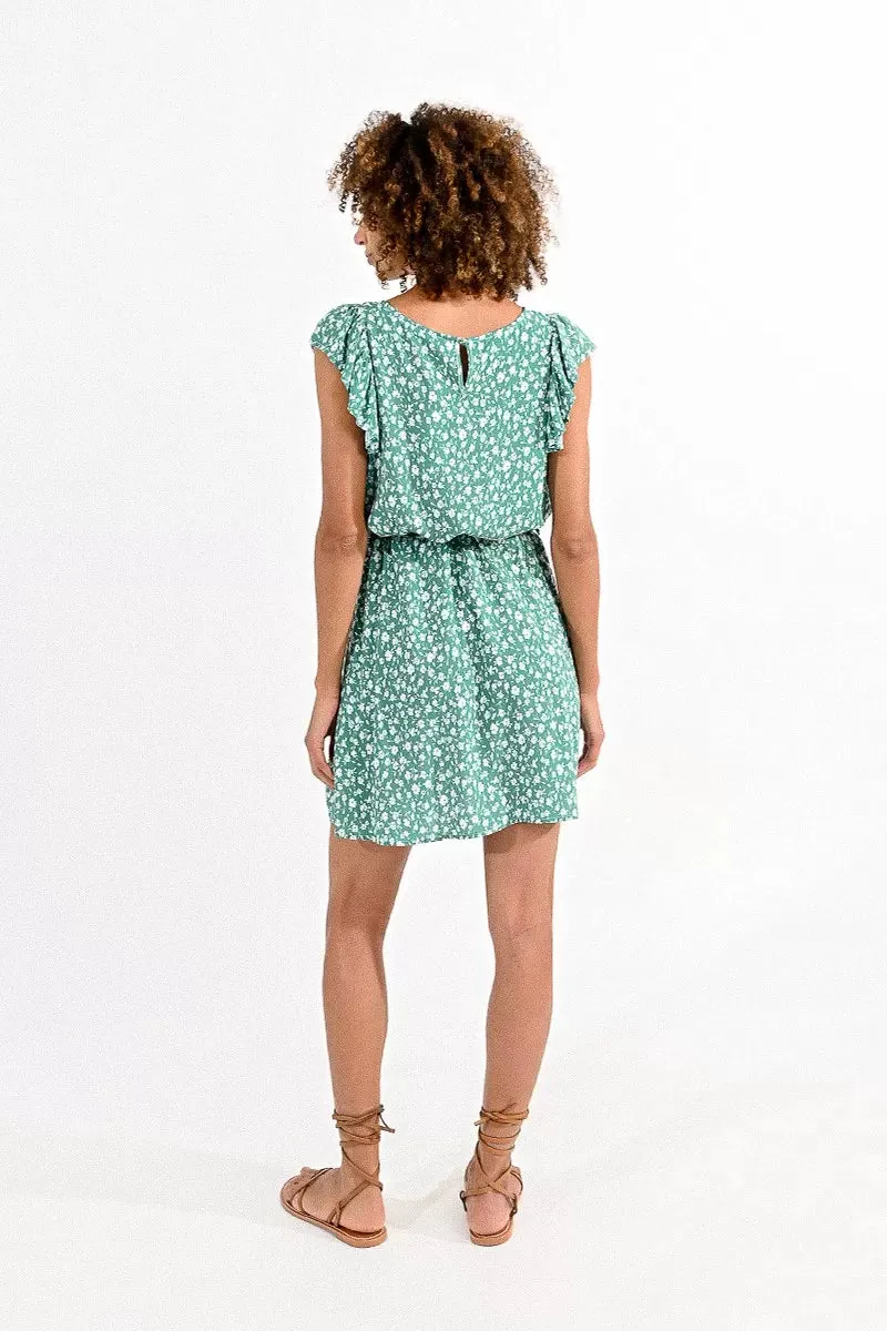 Molly Bracken Floral Tank Dress in Green