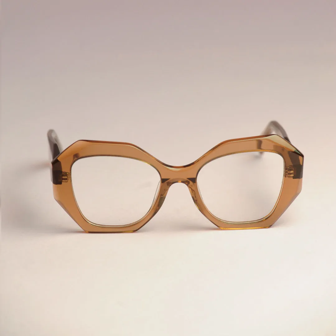 Monarch Redd Dot Oversized Transparent Light Brown Frames