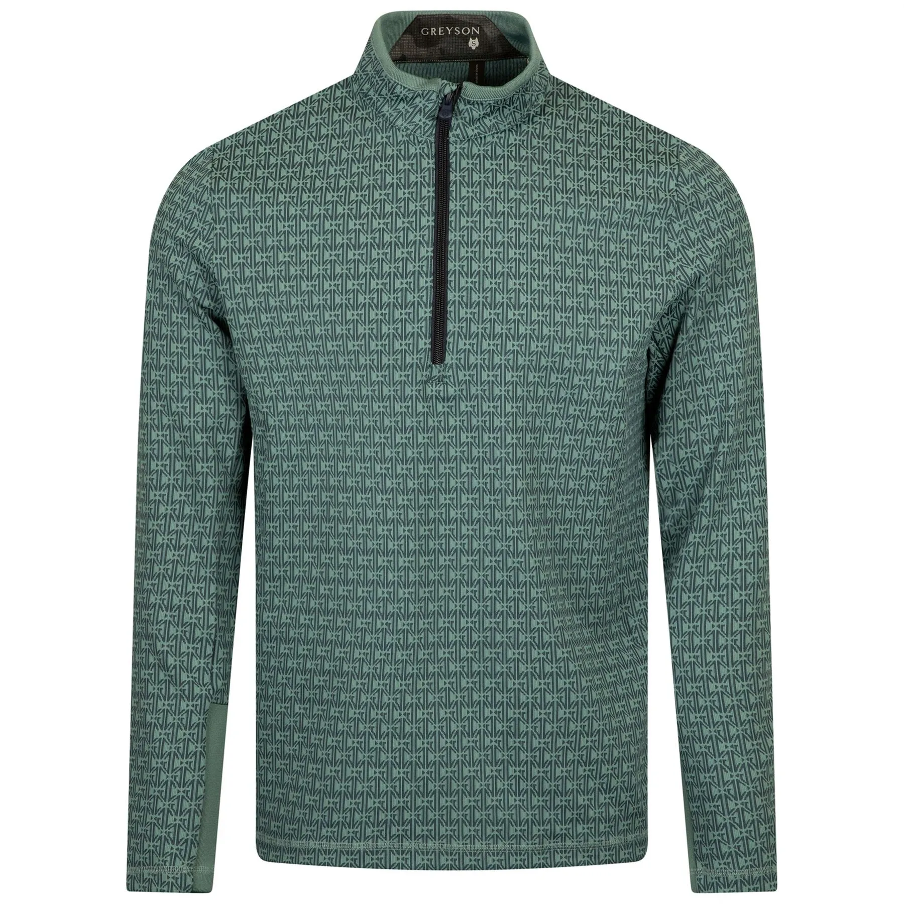 Monogram Jacquard Quarter Zip Mid Layer Marsh - SU24