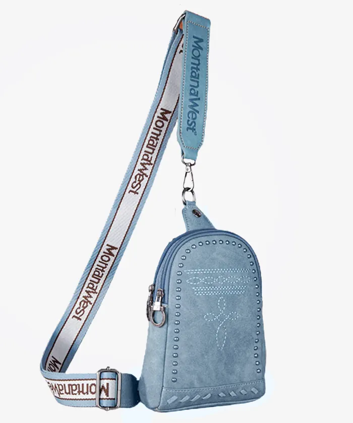 Montana West Embroidery Leather Sling Bag