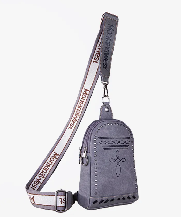 Montana West Embroidery Leather Sling Bag