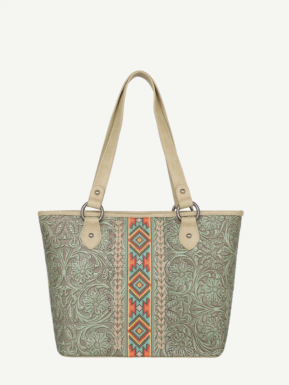 Montana West Vintage Floral Embroidered Aztec Concealed Carry Tote