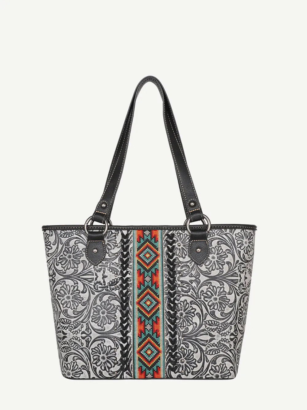 Montana West Vintage Floral Embroidered Aztec Concealed Carry Tote