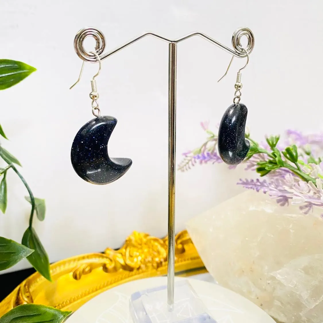 Moon Shaped Crystal Earrings