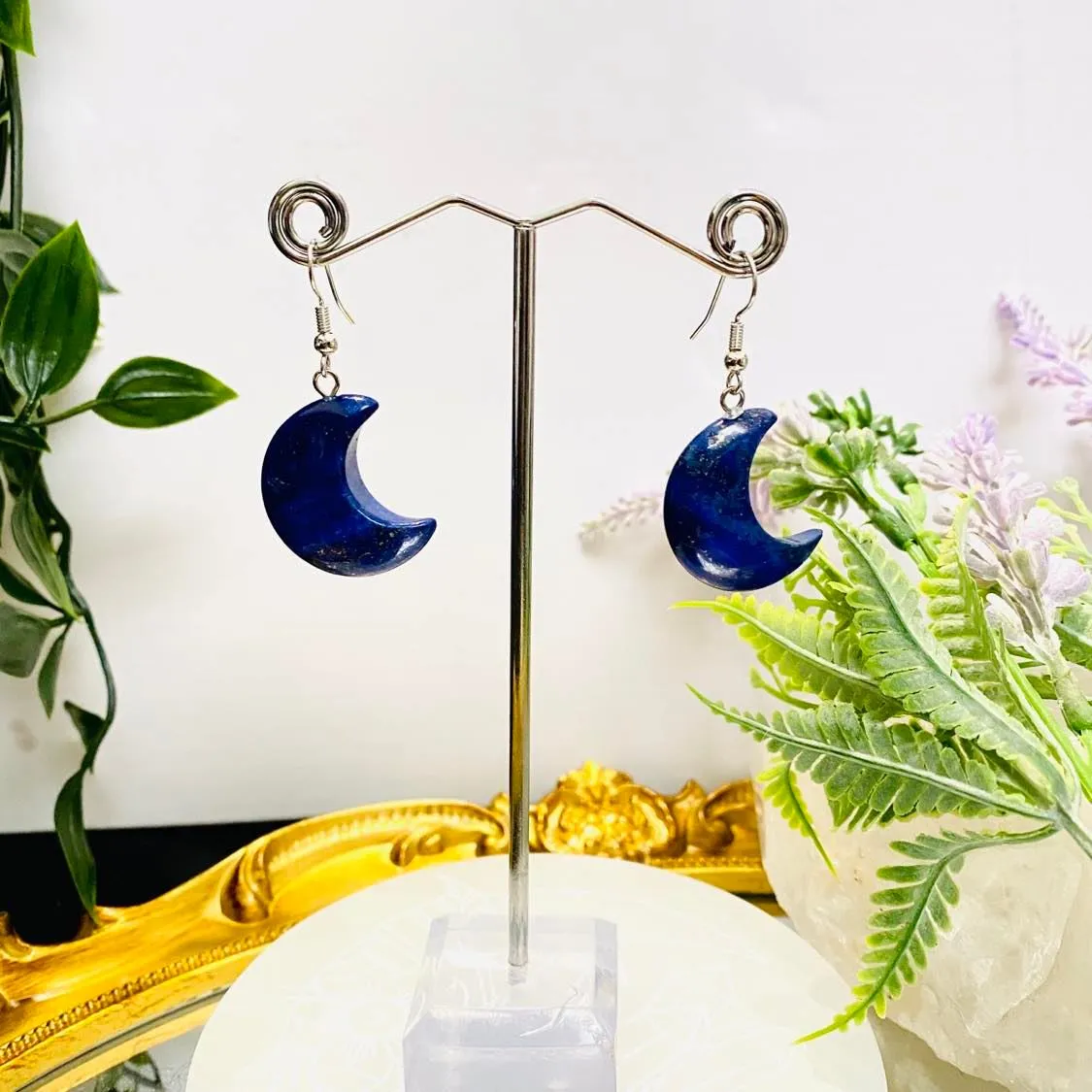 Moon Shaped Crystal Earrings