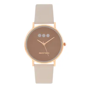 Musky Beige PU Strap Watch