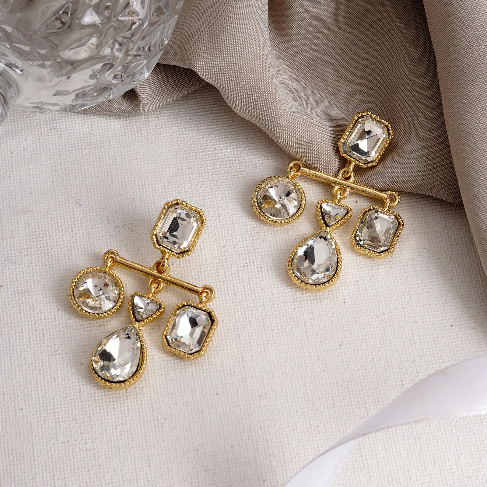 Nadine White Gem Earrings