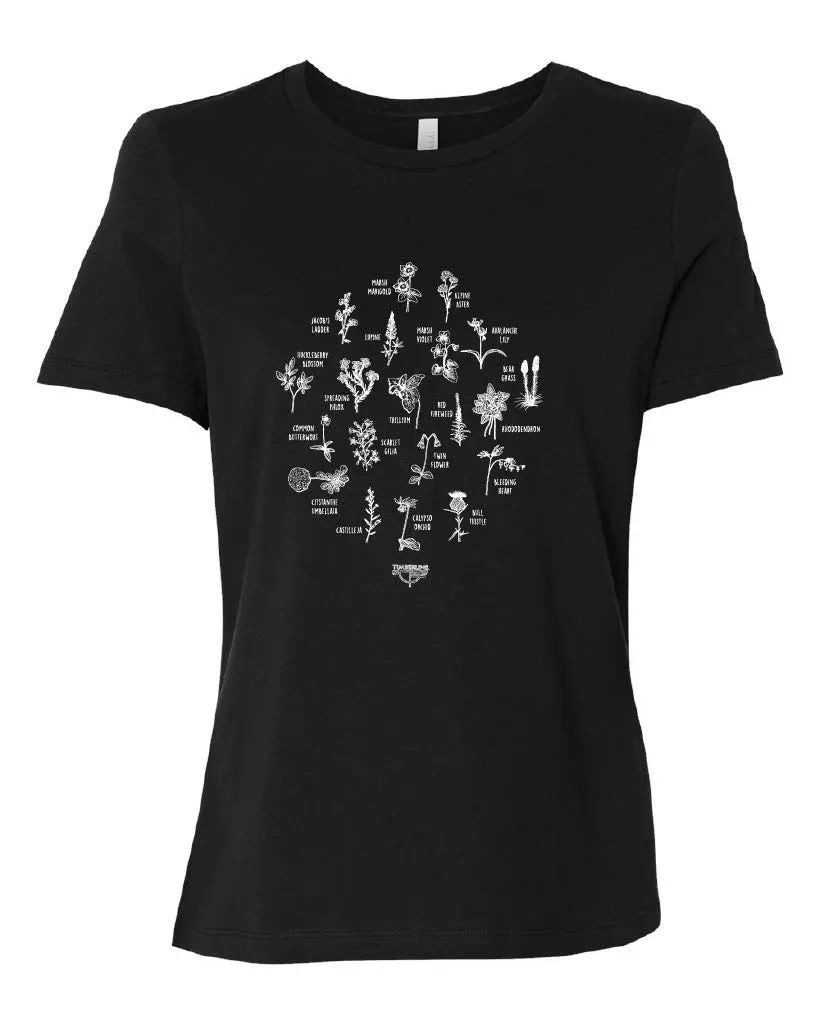 Northwest Flowers Women's Cut T-Shirt - Black