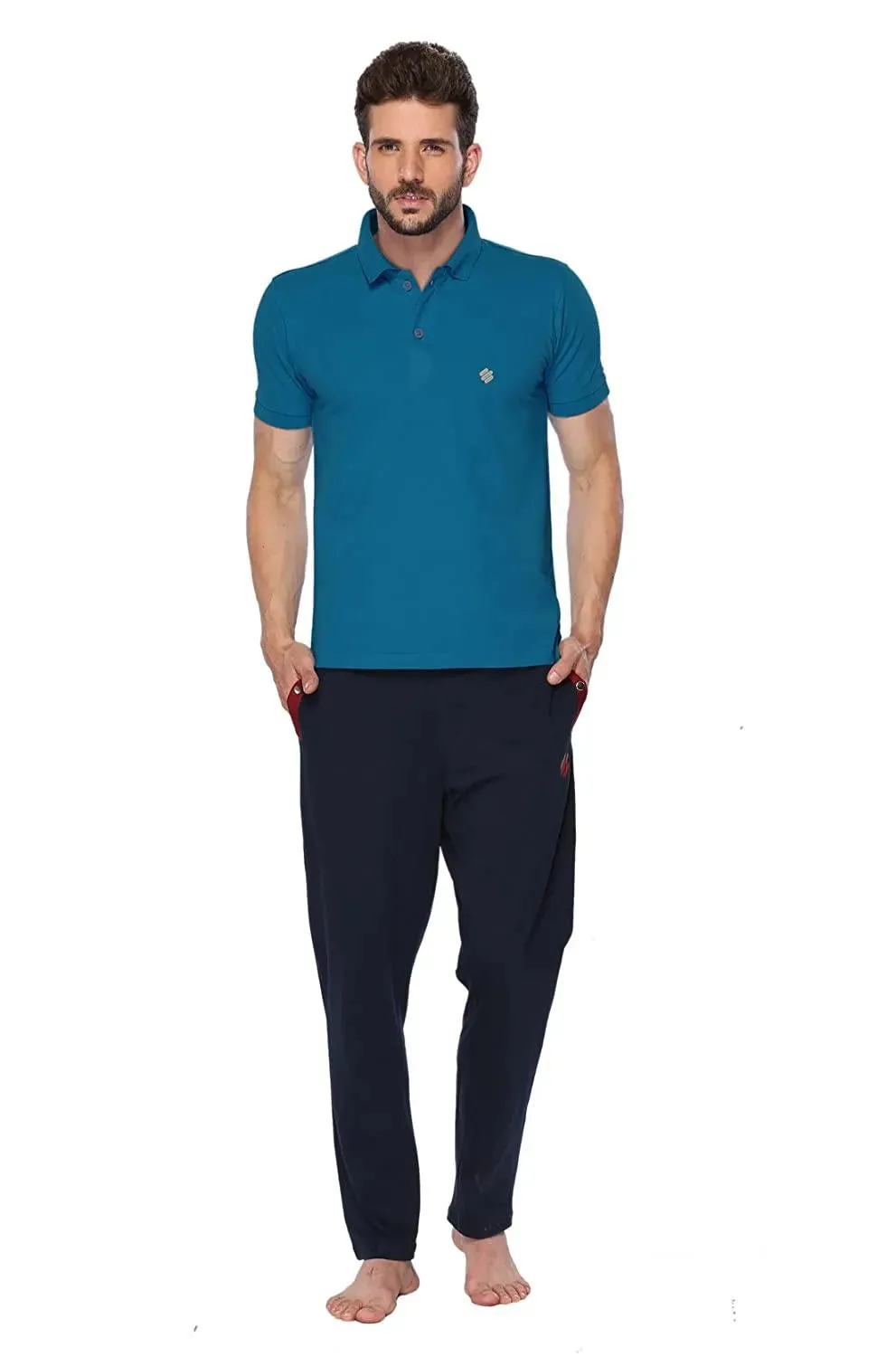 ONN Men's Cotton Polo T-Shirt (Pack of 2) in Solid Bright Blue-Coffee colours