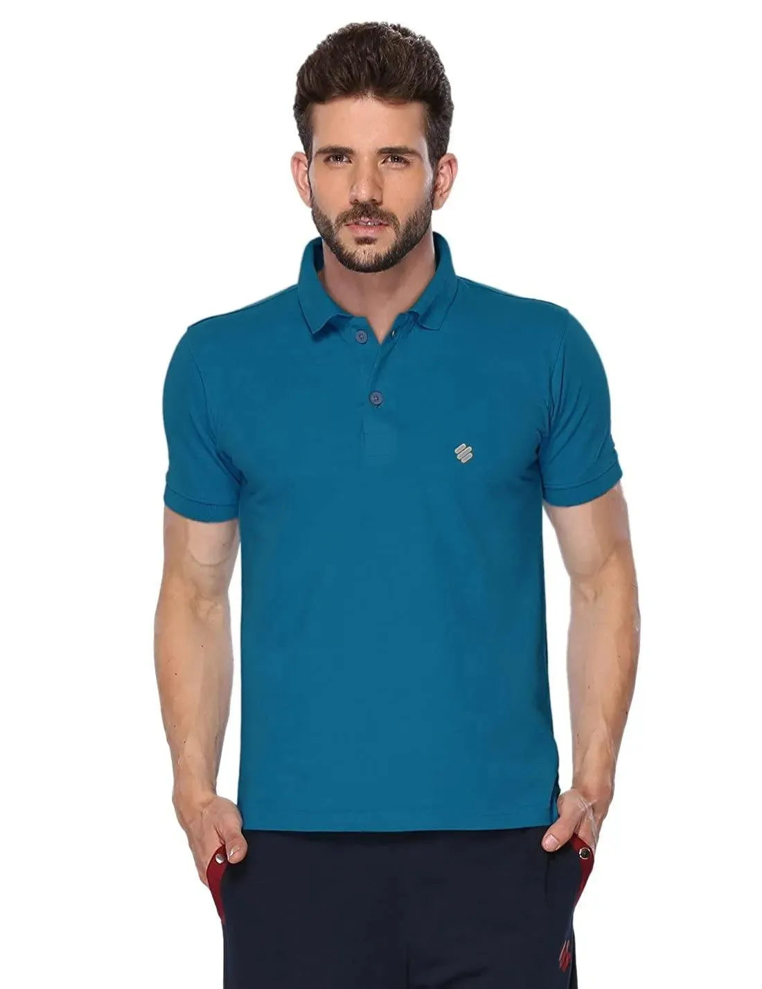 ONN Men's Cotton Polo T-Shirt (Pack of 2) in Solid Bright Blue-Coffee colours