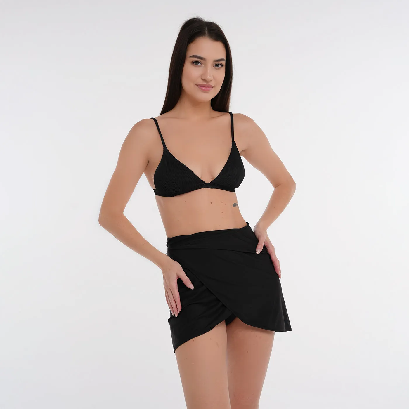 Over Swimsuit Wrap Skirt - Black