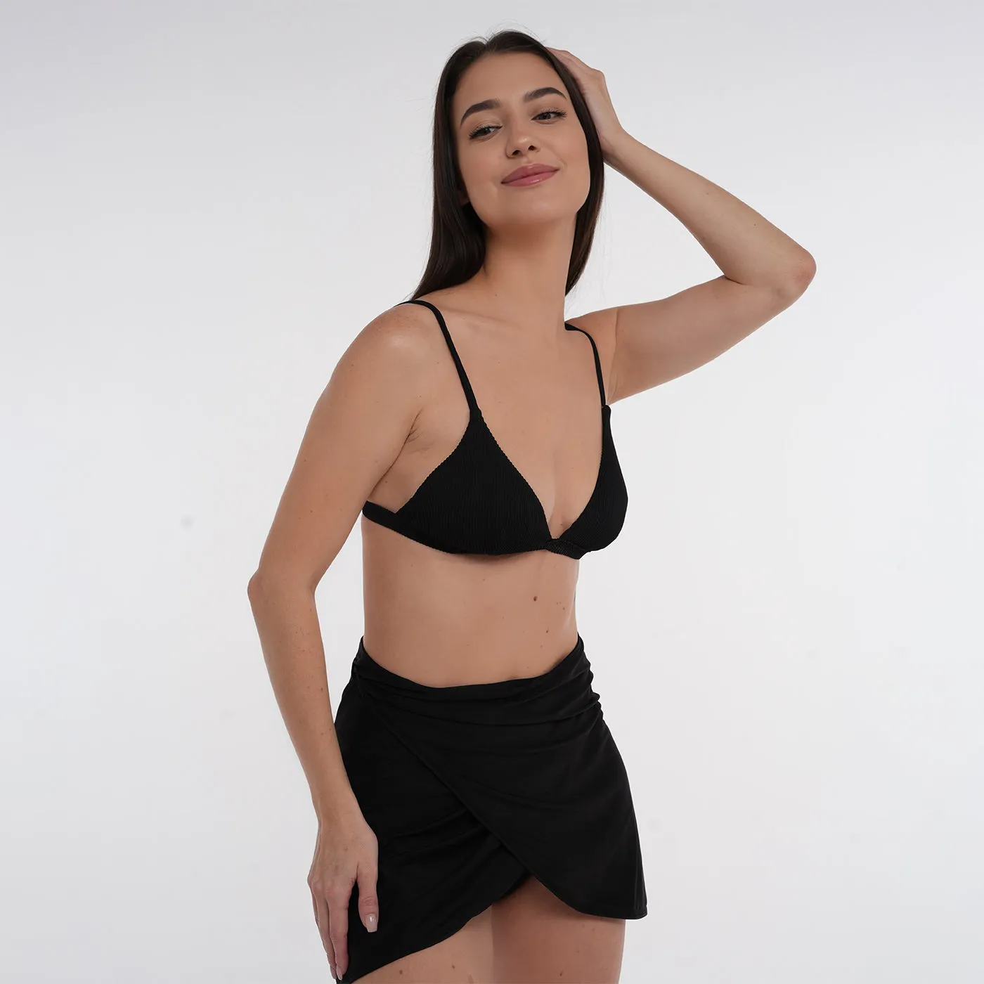 Over Swimsuit Wrap Skirt - Black