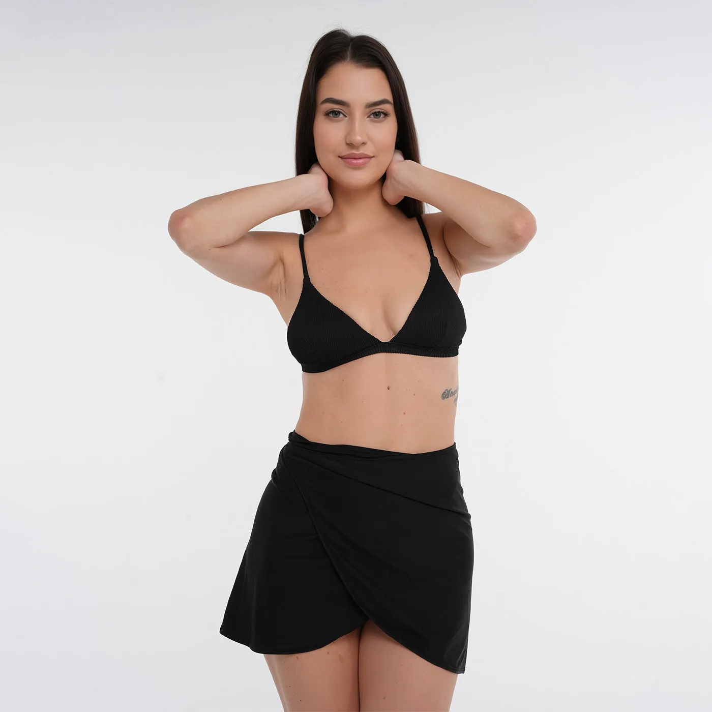 Over Swimsuit Wrap Skirt - Black